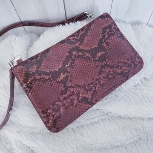 Vintage Furla Bag Snakeskin Purse Pink Pocketbook